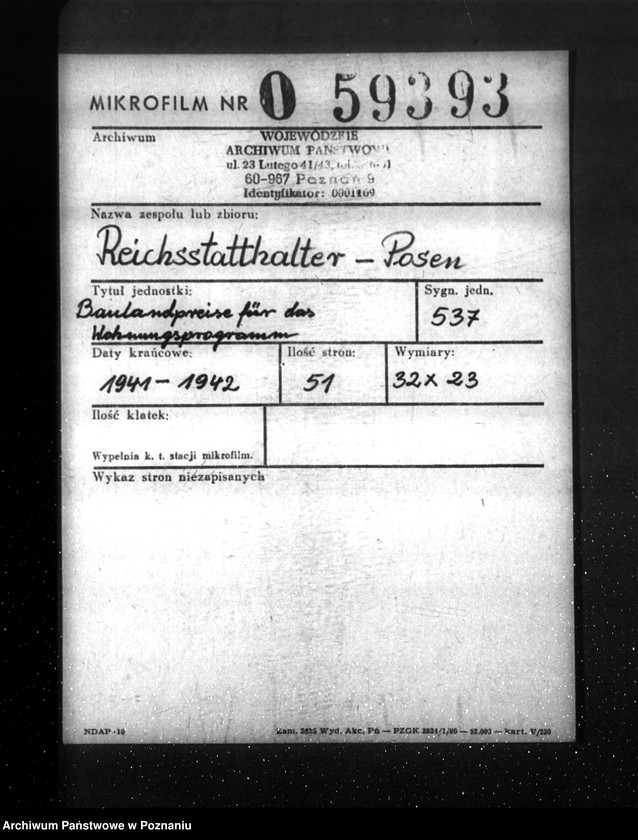 Obraz 2 z jednostki "Baulandpreise für das Wohnungsprogramm"