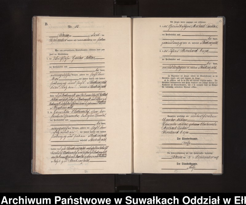 image.from.unit.number "Heiraths-Neben-Register des Königlichen Preussischen Standes-Amtes Orlen Kreis Loetzen"