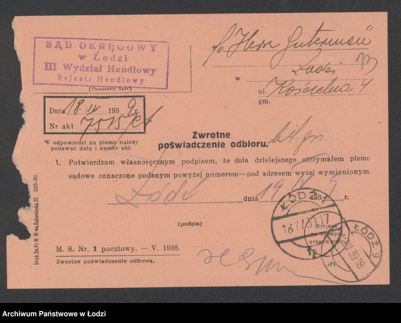 Obraz 15 z jednostki "Hersz Guterman- sprzedaż owoców"