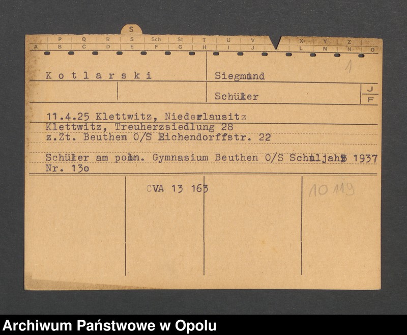 Obraz 3 z jednostki "[Kotlarski Siegmund, ur. 11.4.1925 Klettwitz]"