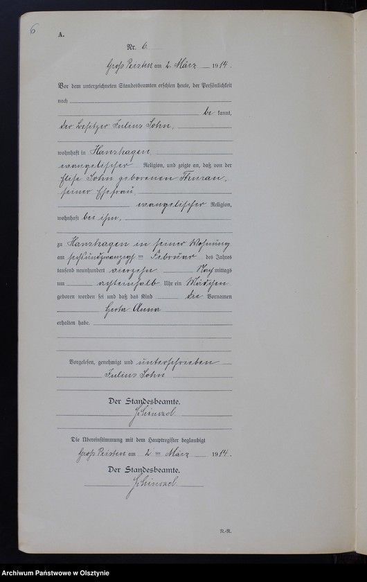 image.from.unit.number "Geburts-Neben-Register Nr 1 - 35 [Księga urodzeń- wtóropis ]"