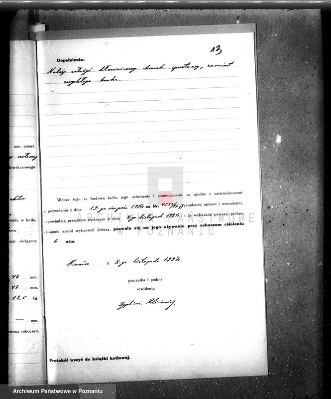 Obraz 17 z jednostki "Dominium Konin hr St. Łęcki, warsztaty reparacyjne - pow. Nowy Tomyśl nr woj. kotła 3787"