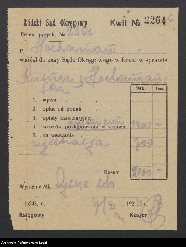 Obraz 8 z jednostki "Kusznir, Heller i S-ka – wyrób i sprzedaż towarów włókienniczych"