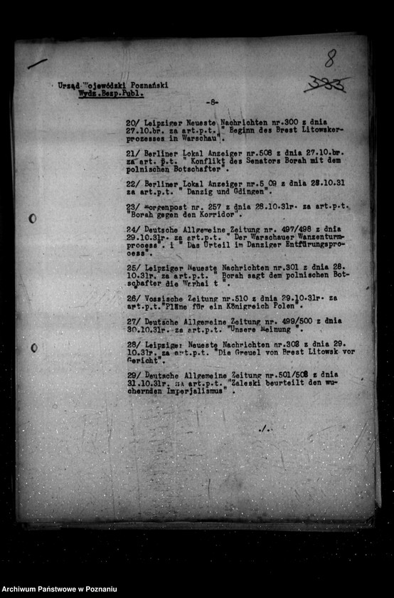 Obraz 12 z jednostki "Sprawozdania sytuacyjne z życia mniejszości narodowych za miesiące październik, listopad, grudzień 1931 r."
