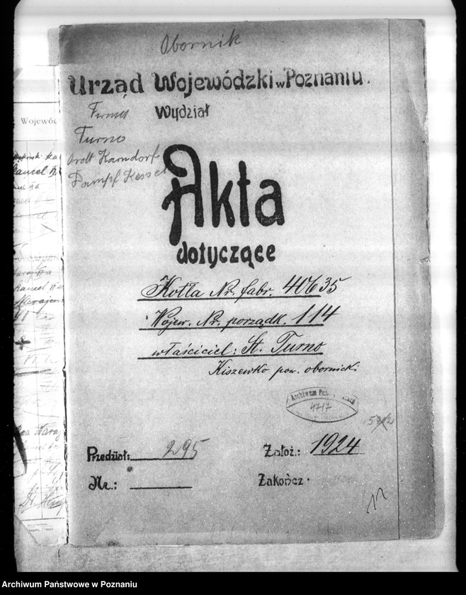 Obraz 4 z jednostki "Młyn parowy w Kiszewku, pow. obornicki własność St. Turno nr woj 114"