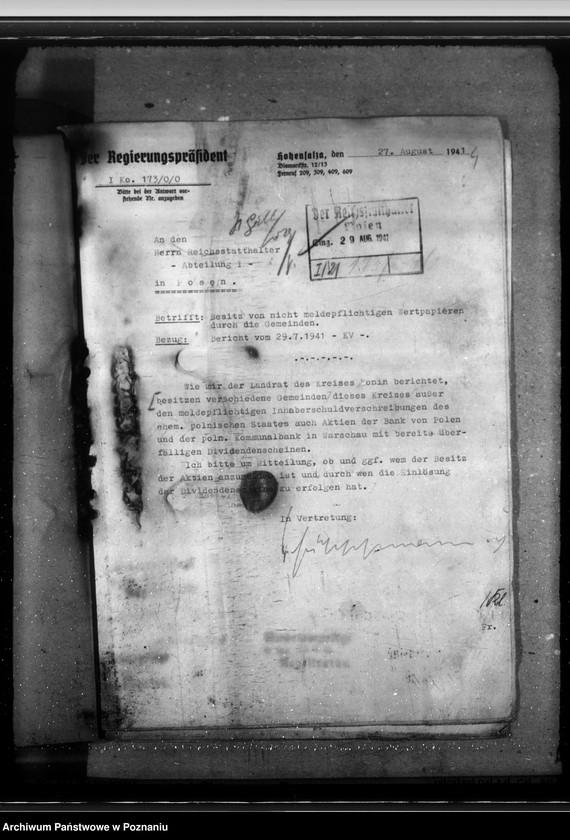 Obraz 8 z jednostki "Wertpapiere. Vermögen der Gemeinden. Liquidation der polnischen Sparkassen. Vorkriegsforderungen der Danziger Werft an die Gemeinden"