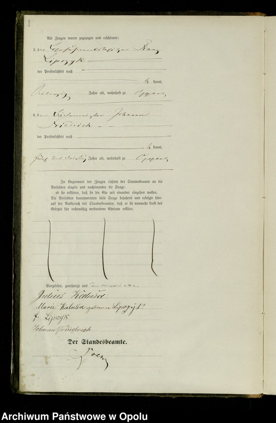 Obraz 11 z jednostki "Rejestr Małżeństw pierwopis 1879 [Opole] 1-109"