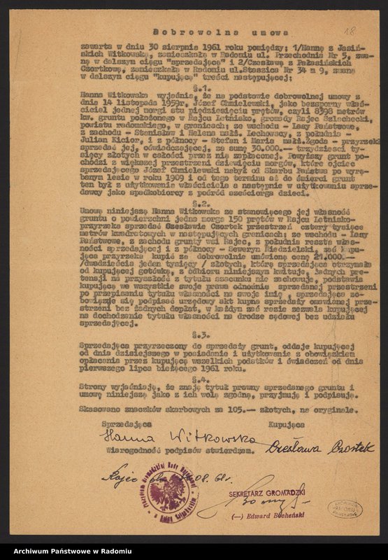 Obraz 11 z kolekcji "[Materiały dotyczące posiadania przez Hannę i Stefana Witkowskich gruntów i nieruchomości w Raciborowicach, pow. hrubieszowski, 1948-1951 oraz w Radomiu i Rajcu Letnisko, 1954-1961]"