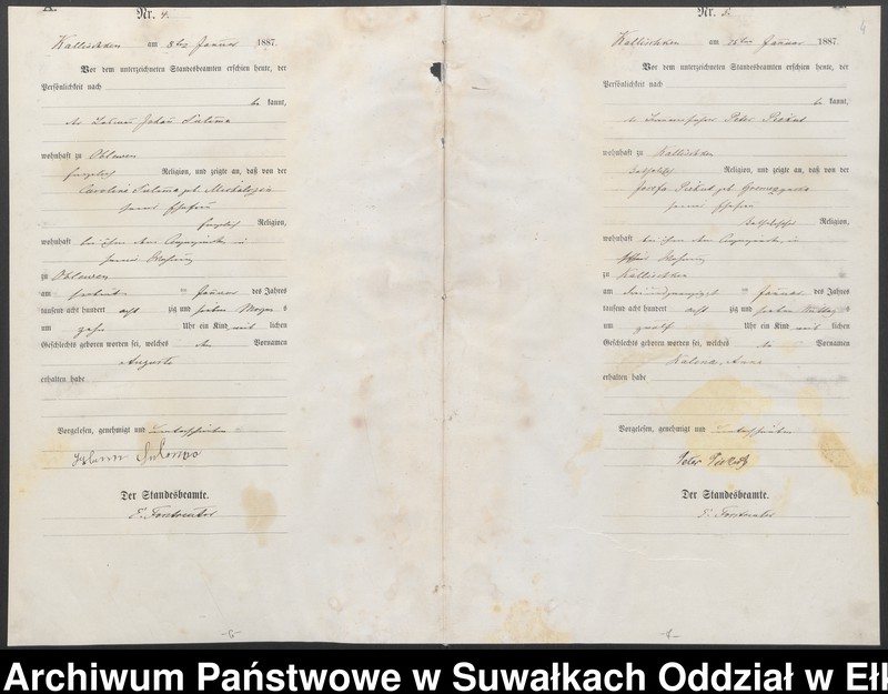image.from.unit.number "Geburts-Haupt-Register des Königlichen Preussischen Standes-Amtes Kallischken Kreis Johannisburg"