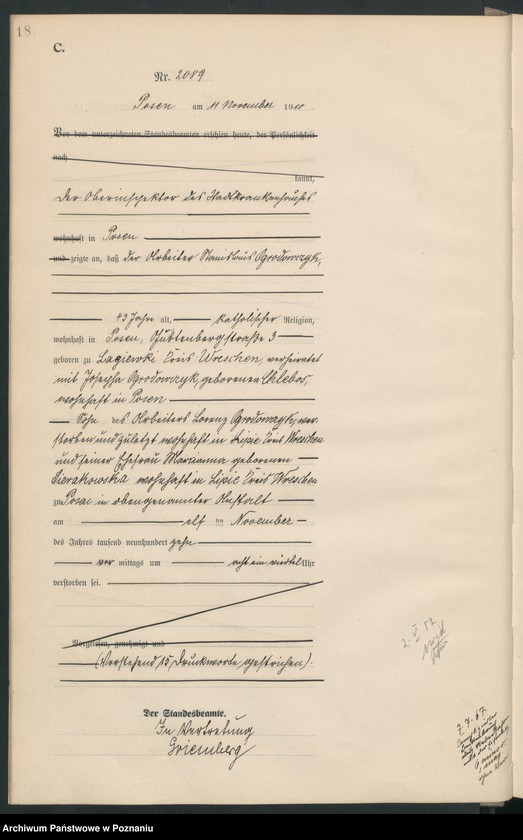 Obraz 19 z jednostki "Księga miejscowa zgonów tom V [Rejestr główny zgonów]"