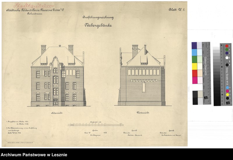 Obraz 10 z jednostki "Leszno miasto. Dokumentacja projektowa - Koszary Artylerii Polowej ul. Racławicka, tom III."