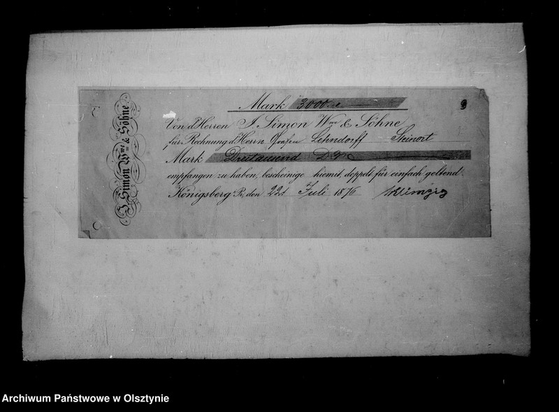 image.from.unit.number "/Akten betr. Geldgeschäfte der Lehndorff mit dem Bankhause J. Simon u. Söhne, Kgb/"