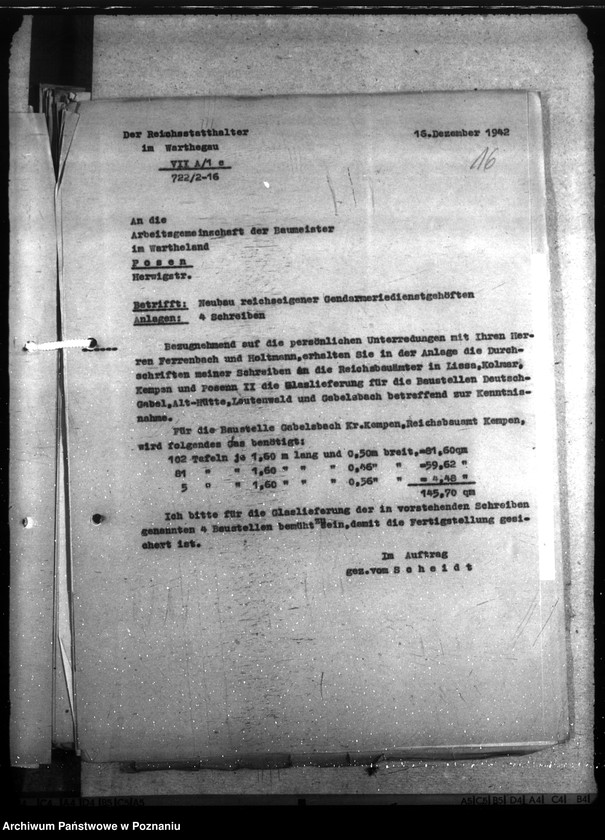 Obraz 20 z jednostki "Althütte- Kreis Scharnikau, Nordwalde, Kreis Obornik, Feldhei, Kreis Obornik (budowy na rzecz policji)"