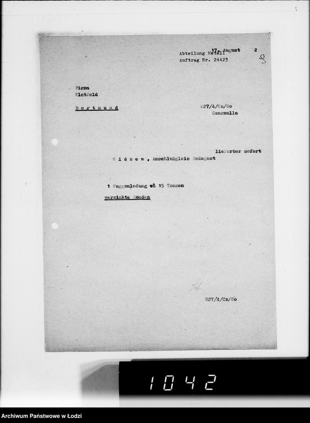 Obraz 13 z jednostki "[Zamówienia na różne artykuły techniczne dla Getta]"