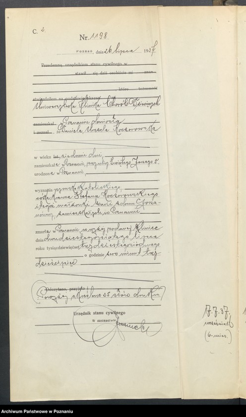 Obraz 4 z jednostki "Księga miejscowa zgonów tom III [Rejestr główny zgonów]"