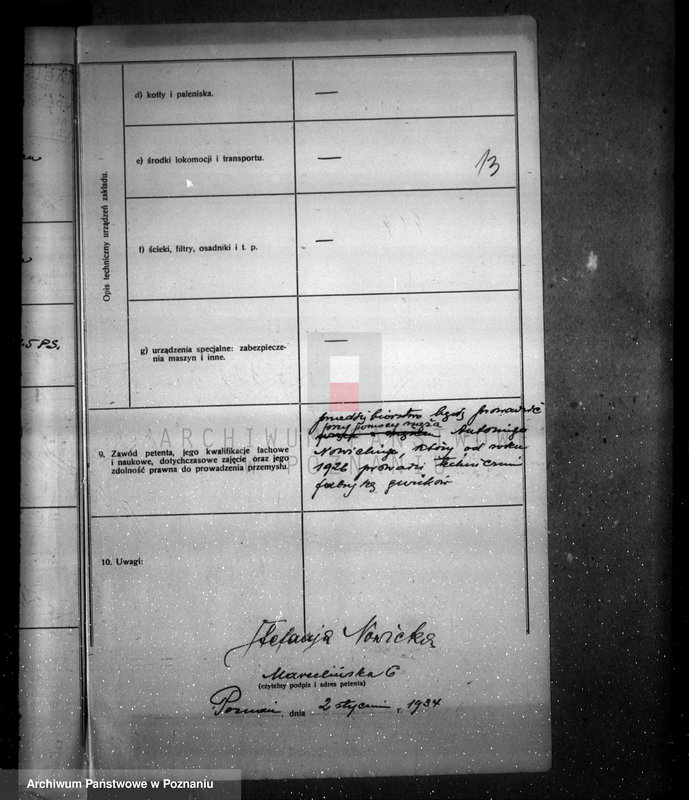 Obraz 17 z jednostki "Zatwierdzenie zakładu przemysłowego /wytwórni guzików/ St. Nowickiej w Poznaniu"