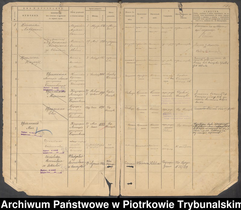 Obraz 15 z jednostki "Kniga postoânnago narodonaseleniâ der. Ignacov˝, Aleksandropol´ [Ignaców, Pieńki]"