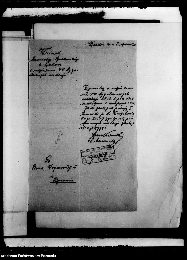 Obraz 16 z jednostki "Stosunki osobiste Edwarda Szurkowskiego burmistrza miasta Żerkowa"