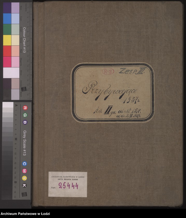 Obraz 2 z jednostki "Księga kontroli ruchu ludności (rejestr osób przybywających do gminy) Łódź, zespół III lit. H, I, J, L, Ł"