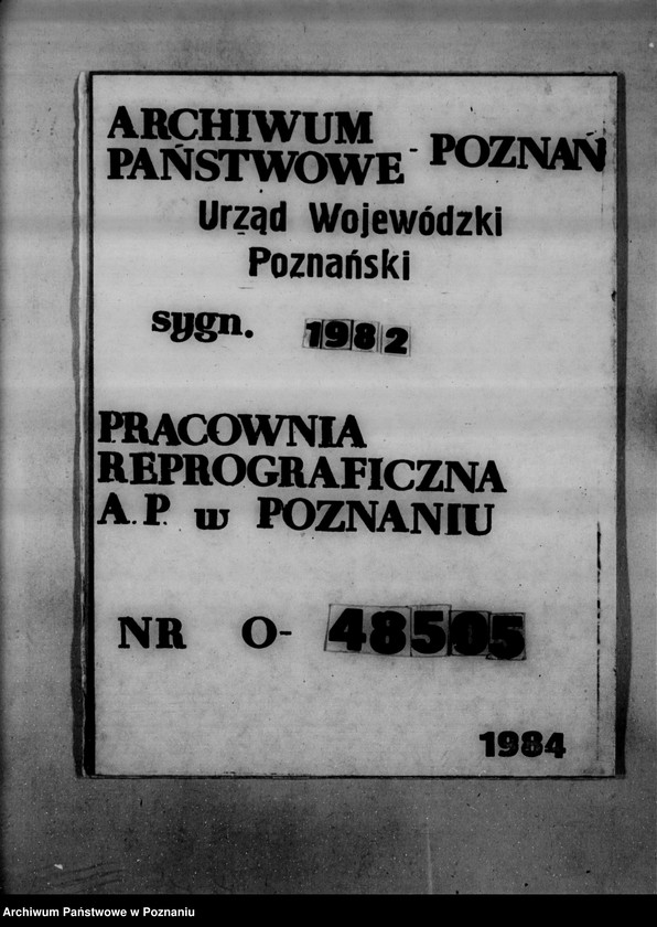 Obraz 1 z jednostki "Sprawy parcelacyjne zestawienie /wykaz/ parcelacji rządowej, prywatnej /z terenów powiatów- bydgoskiego, inowrocławskiego, szubińskiego, wyrzyskiego/"