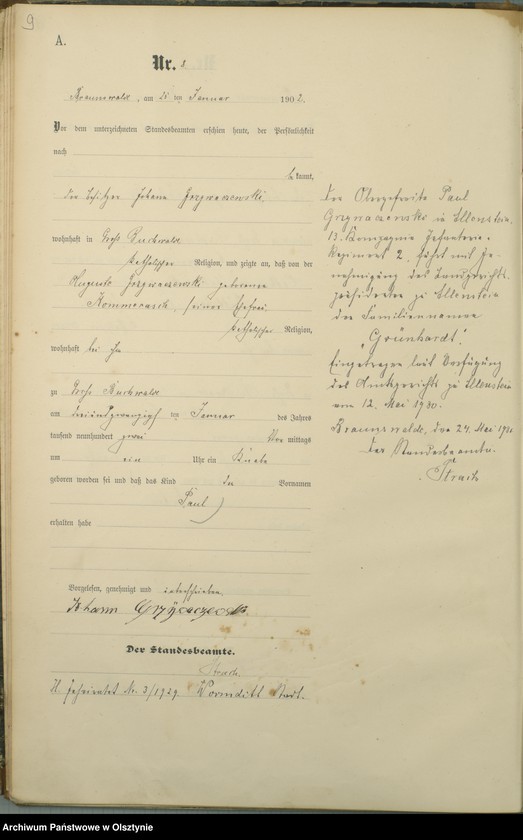 image.from.unit.number "Geburts-Haupt-Register Nr 1 - 71"
