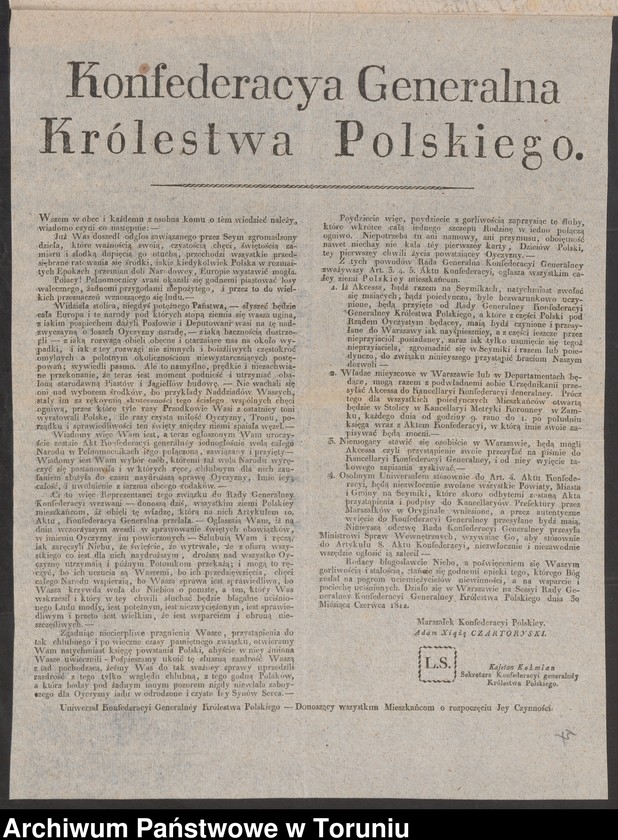 image.from.unit.number "Konfederacya Generalna Królestwa Polskiego do Narodu"