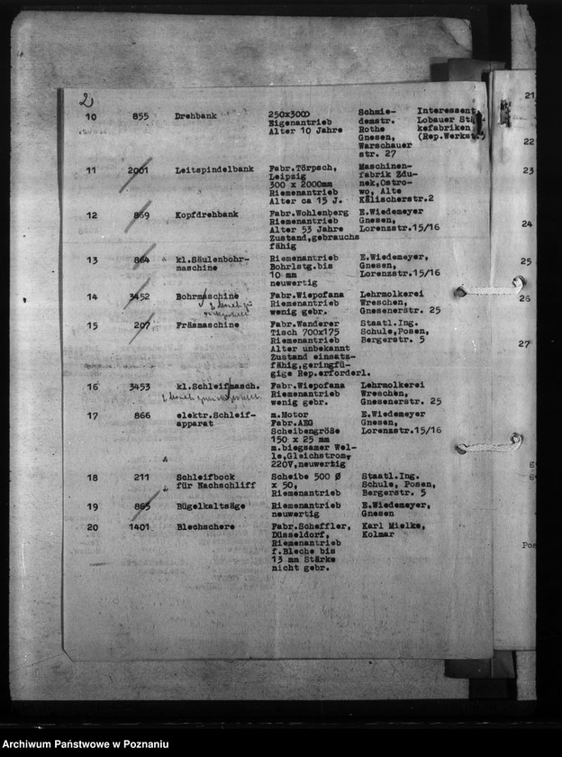 Obraz 5 z jednostki "Maschinenausgleich - freie und umgesetzte Maschinen. Werkzeugmaschinen. Rüstungsinspektion."