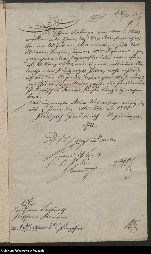 Obraz 13 z jednostki "A. betr. den Auswanderung des Oberstleutnant Ludwik von Sczaniecki zu Boguszyn ohne Emigrationspass"