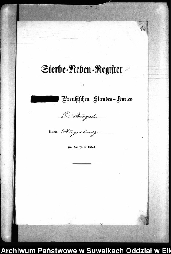 image.from.unit.number "Sterbe-Neben-Register des Preussischen Standes-Amtes Gr. Strengeln Kreis Angerburg"