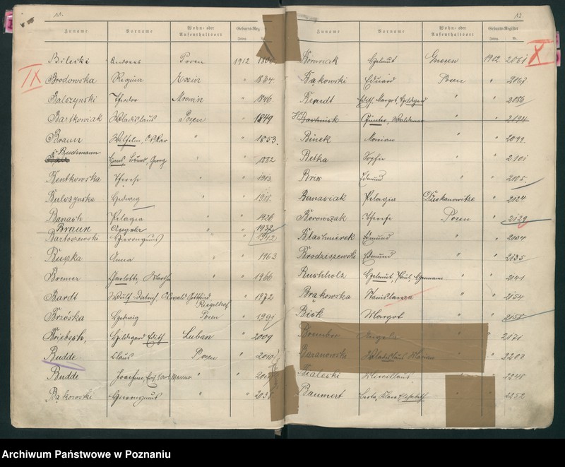 Obraz 9 z jednostki "Spis alfabetyczny urodzeń za 1912"