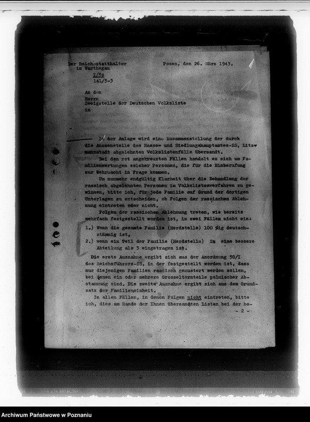 Obraz 5 z jednostki "Rassische Überprüfung der Angehörigen der Abteilung 3"