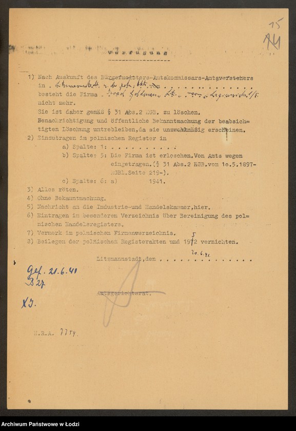 Obraz 17 z jednostki "Izrael Goldman- sprzedaż owoców i tow. kolonialnych"