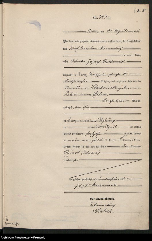 Obraz 7 z jednostki "Księga miejscowa urodzeń tom II [Rejestr główny urodzeń]"