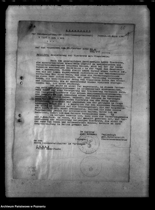 Obraz 14 z jednostki "Belieferung der Tierärzte und Medinzinalpersonen"