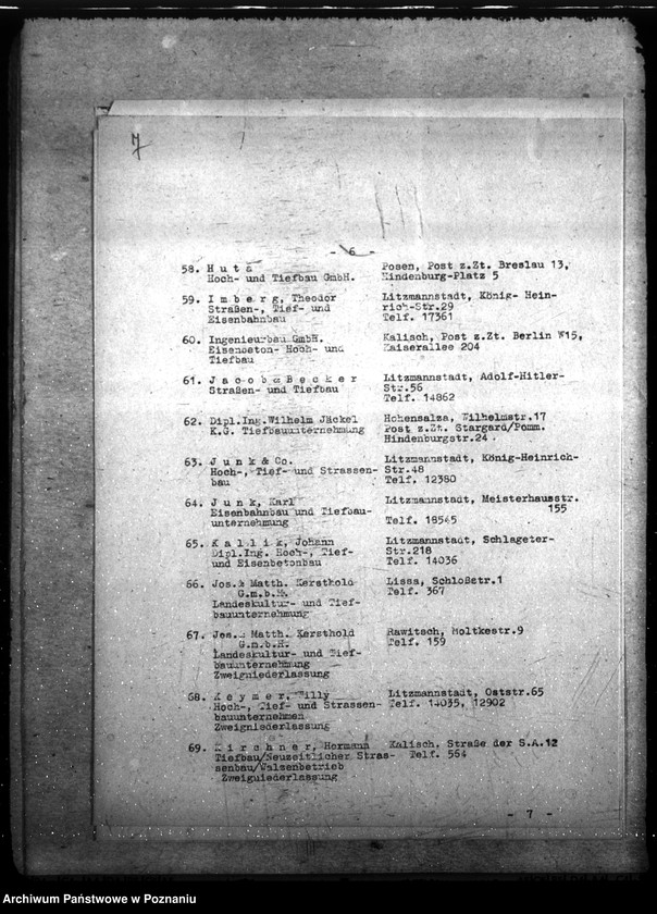 Obraz 11 z jednostki "Wirtschaftsgruppe Bauindustrie- Bezirks- gruppe Wartheland. Mitgliederverzeichnis"