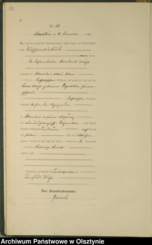 image.from.unit.number "Geburts-Haupt-Register Tom I , Nr 1-478"