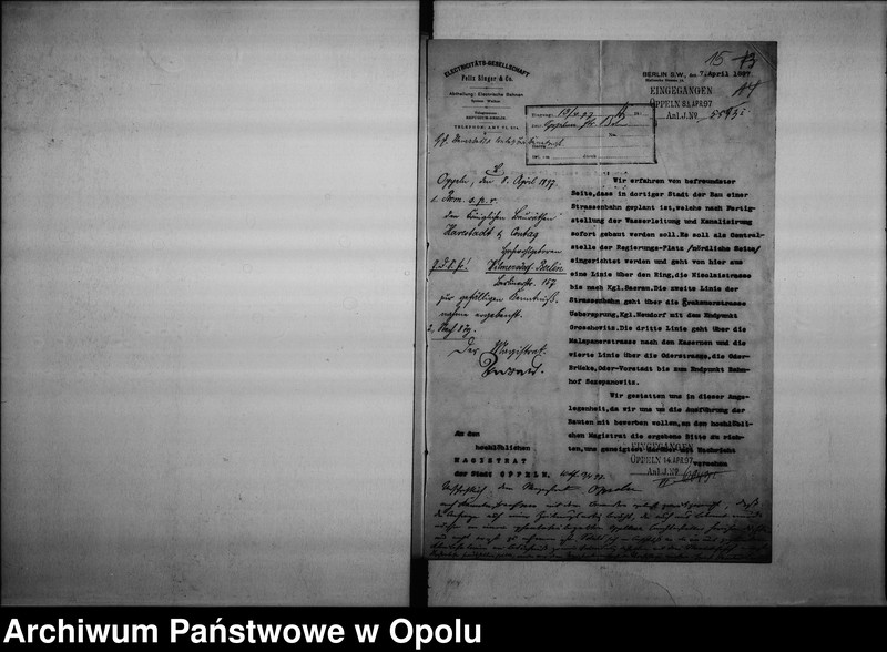 Obraz 18 z jednostki "Acta des Magistrats zu Oppeln betreffend Kleinbahnproject Oppeln-Sakrau-Carlsmarkt Vol. I"