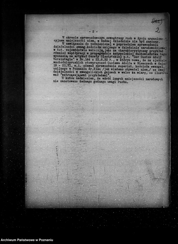 Obraz 6 z jednostki "Sprawozdania miesięczne z życia mniejszości narodowych za miesiące lipiec-grudzień 1932 r."