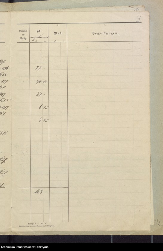 image.from.unit.number "Rechnung über Einnahme und Ausgabe der Kirchenkasse zu Widminnen"