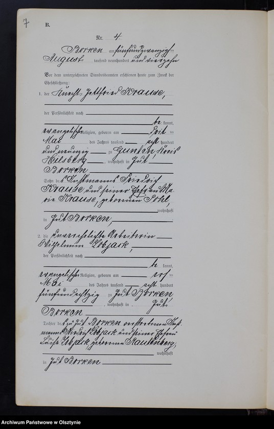 image.from.unit.number "Heirats-Neben-Register Nr 1 - 4 [ Księga małżeństw - wtóropis ]"