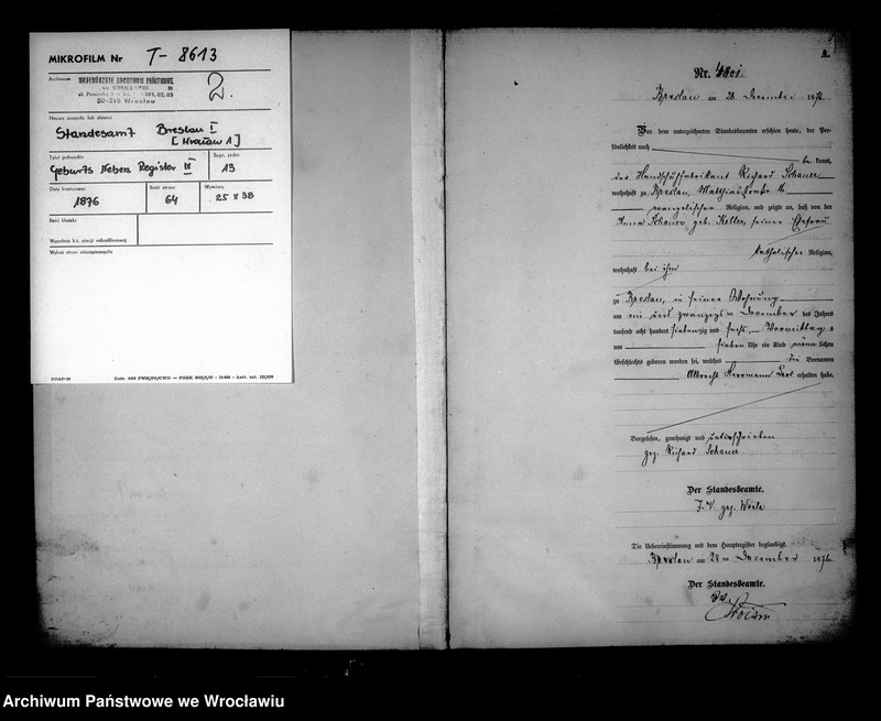 image.from.unit.number "Geburts-Neben-Register Breslau I 1876 Band 9"