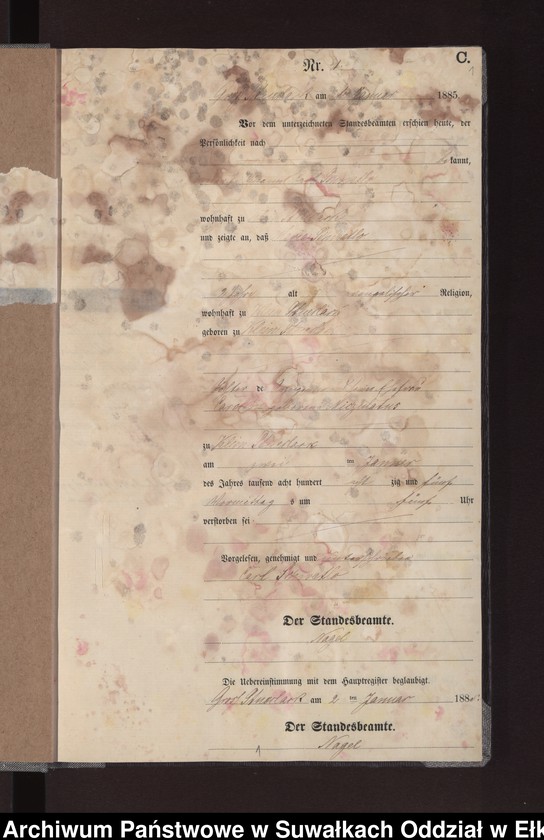 image.from.unit.number "Sterbe-Neben-Register des Preussischen Standes-Amtes Gross Stüerlack Kreis Loetzen"