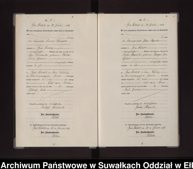 Obraz 9 z jednostki "Geburts-Neben-Register des Preussischen Standes-Amtes Gross Stürlack Kreis Lötzen"
