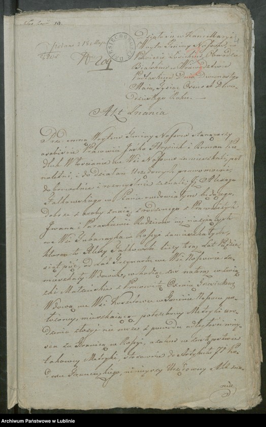 image.from.unit.number "Alegaty do ksiąg urodzeń, zapowiedzi, małżeństw i zgonów z lat 1819 - 1821"