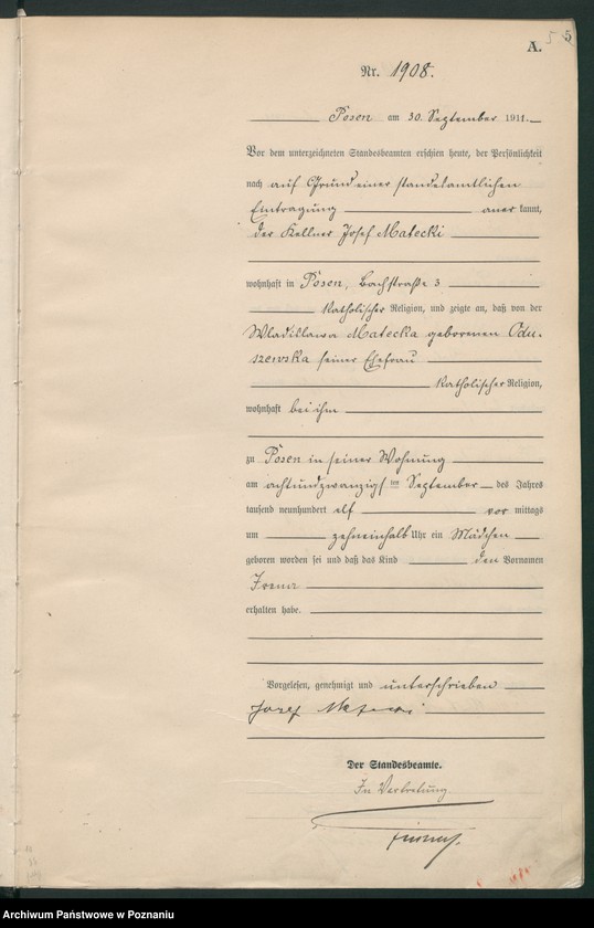 Obraz 6 z jednostki "Księga miejscowa urodzeń tom V-VI [Rejestr główny urodzeń]"