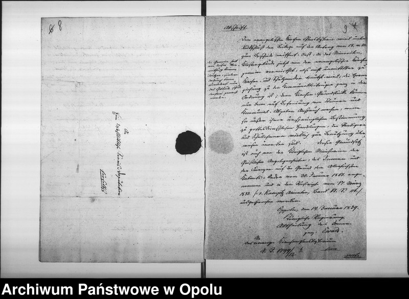 Obraz 9 z jednostki "Acta specialia des Magistrats zu Oppeln betreffend: die Entrichtung von Servis- und Communal-Beiträgen von dem, in den Besitz der evangelischen Gemeine übergangenen ehemaligen Minoriten - Klostergebäude de Anno 1839"