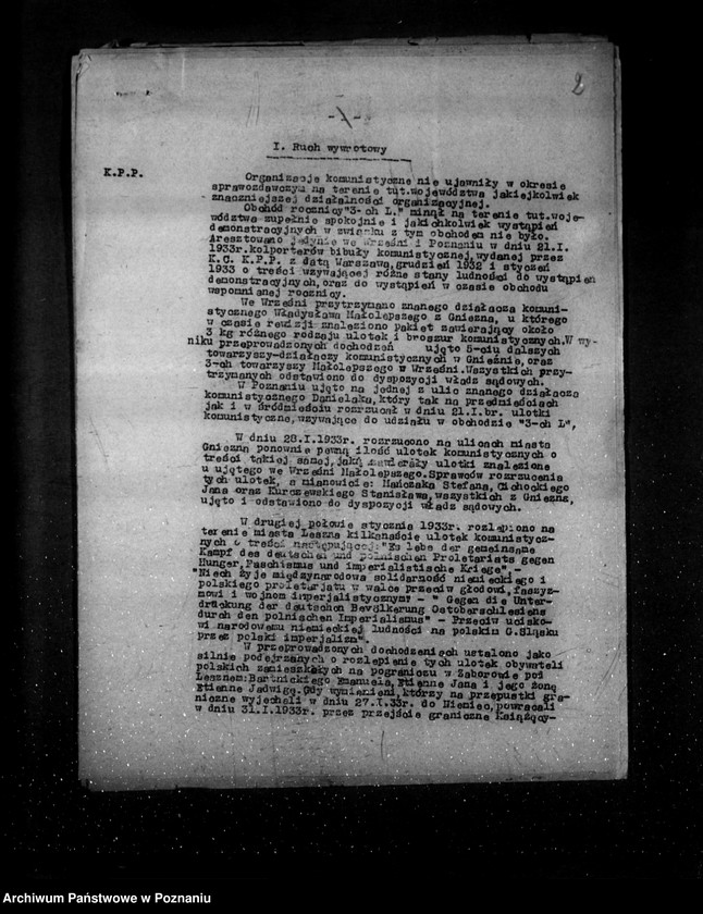 Obraz 7 z jednostki "Sprawozdania okresowe ze stanu bezpieczeństwa za miesiące styczeń-czerwiec 1933 r. /nr 1-6/"