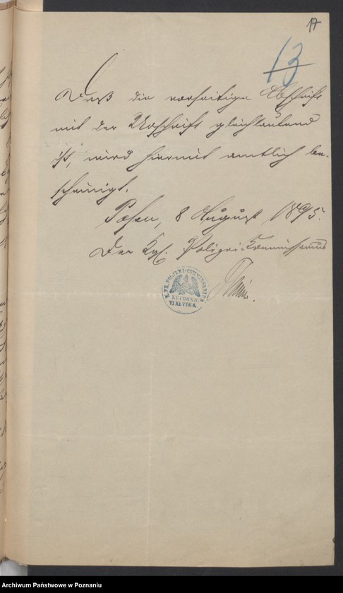 Obraz 20 z jednostki "Die von den Verlobten beigebrachten Urkunden zur Eheschliessung pro 1895"