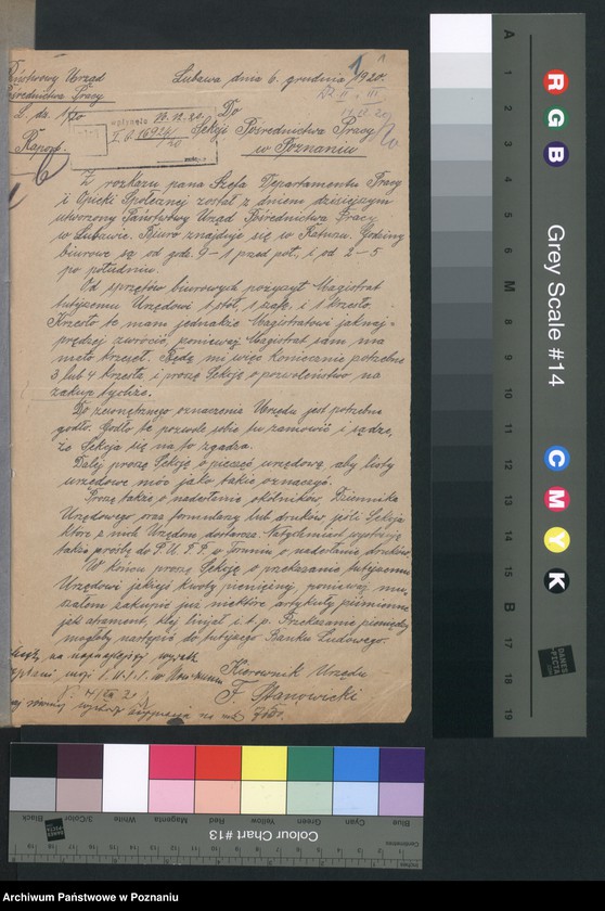 Obraz 3 z jednostki "Ministerstwo B.Dz.Pruskiej Dep.13.Pracy i Opieki Społecznej Wydział Pośredn.Pracy PUPP Lubawa"