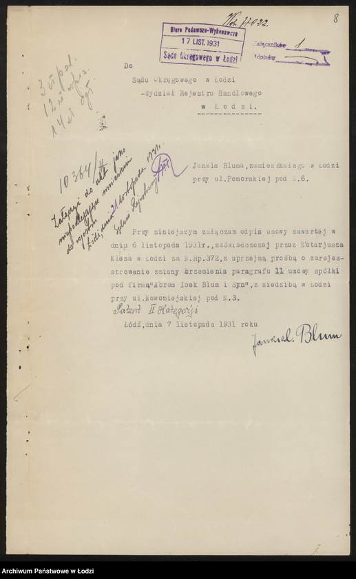 Obraz 10 z jednostki "Abram Icek Blum i Syn - sprzedaż wszelkiego rodzaju towarów galanteryjnych"